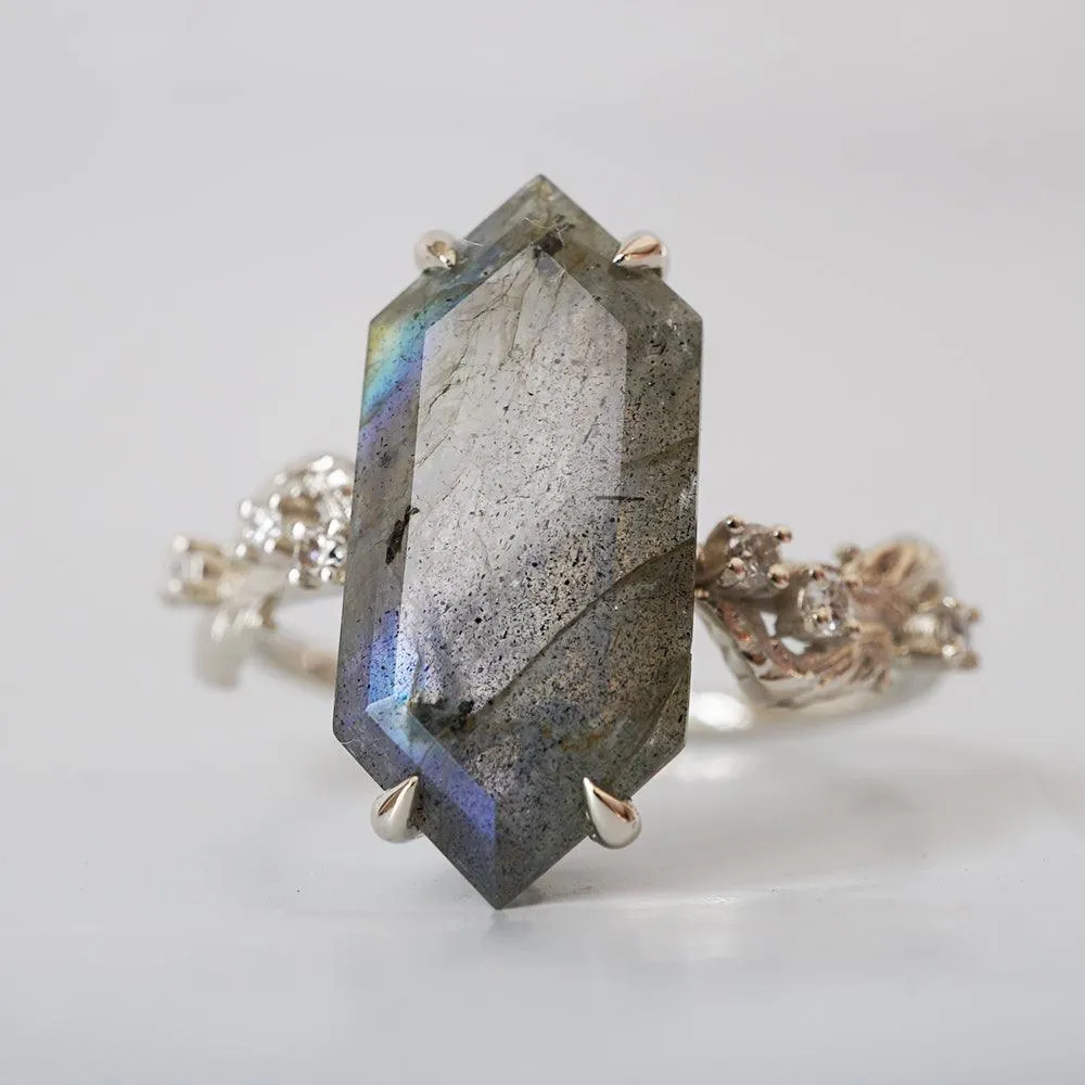 Moody Labradorite Ring in 14K and 18K Gold