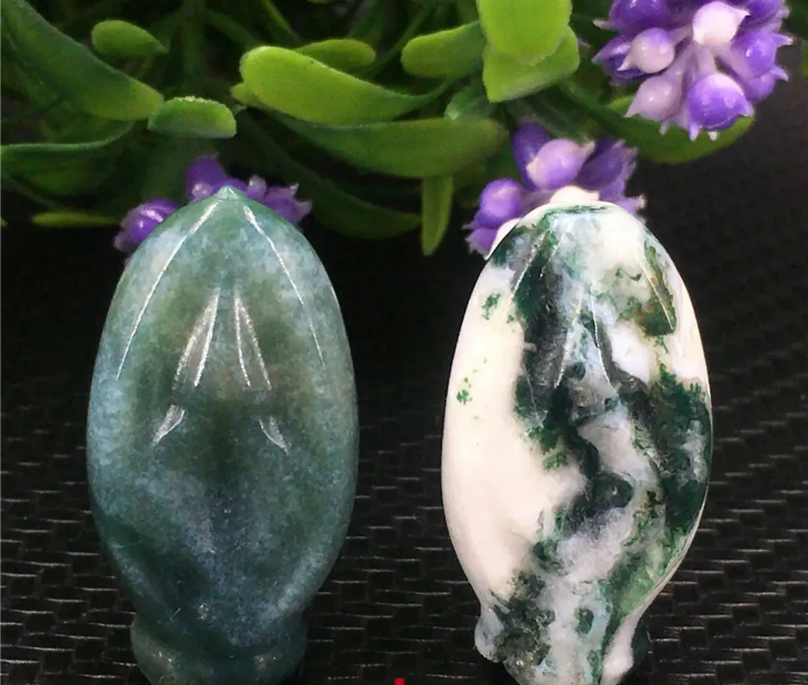 Moss Agate  Vagina Figurine