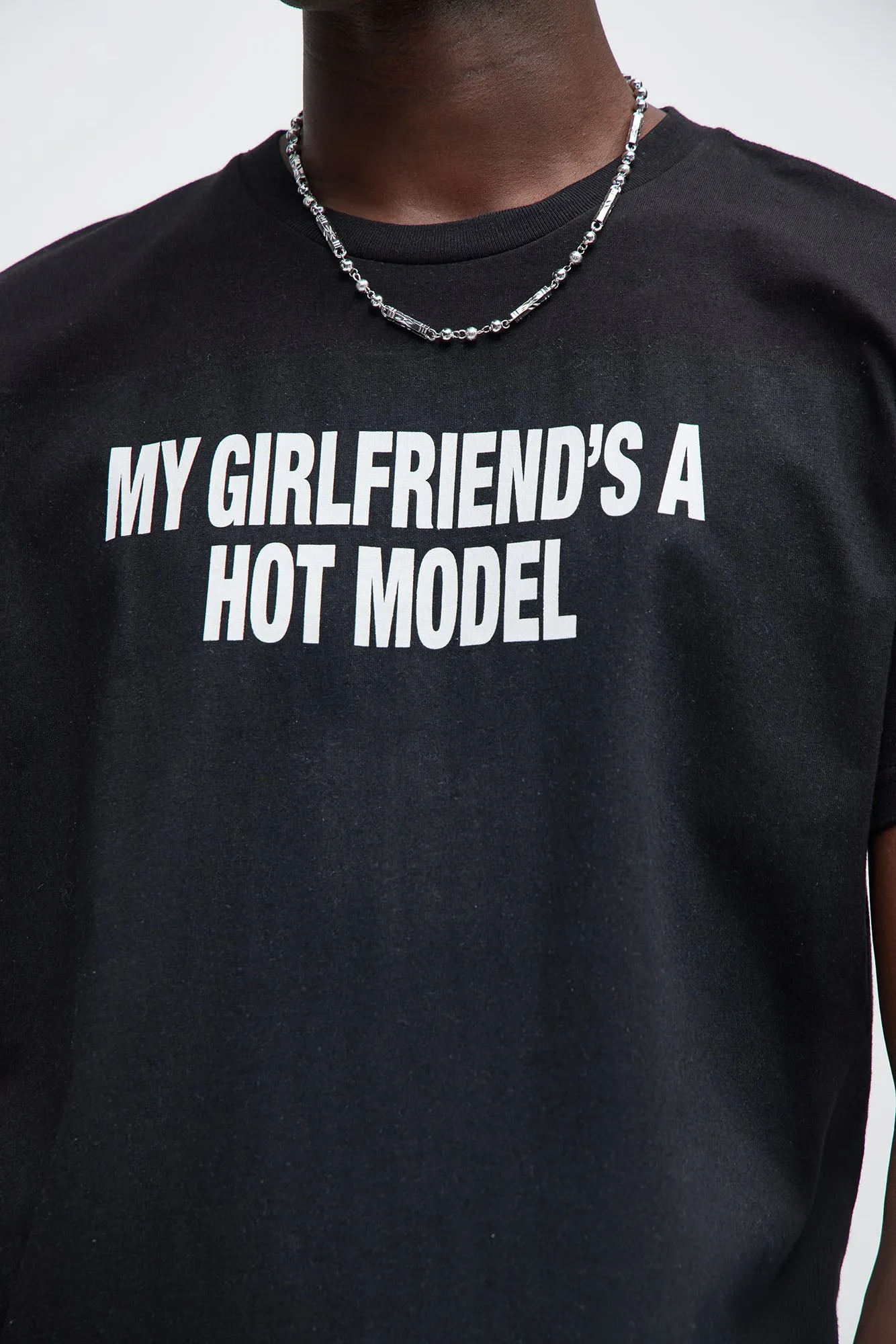 My Girlfriend's A Hot Model Short Sleeve Tee - Black