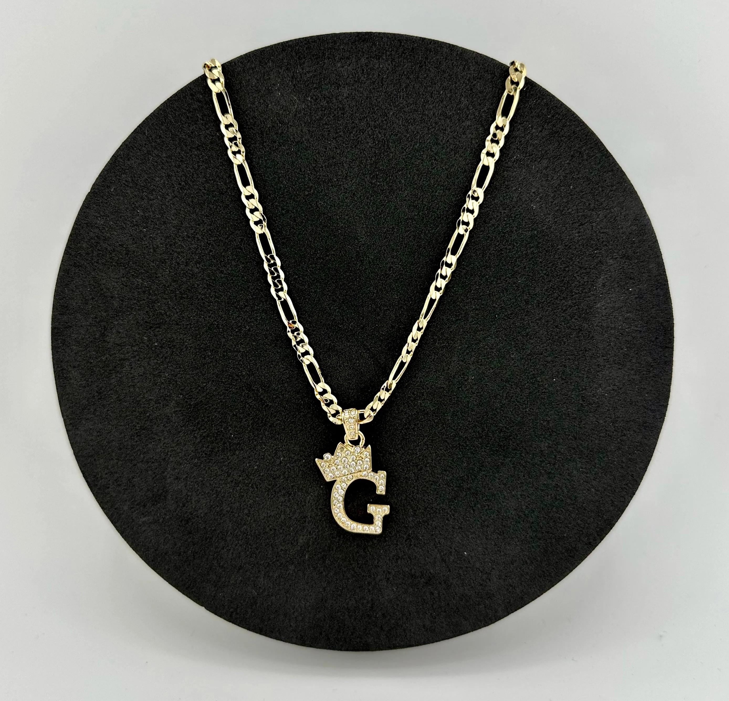 MZ 14K Yellow Gold Plated Cubic Zirconia Initial Necklace