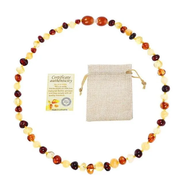 Natural Amber Stone Bead Accessory Necklace