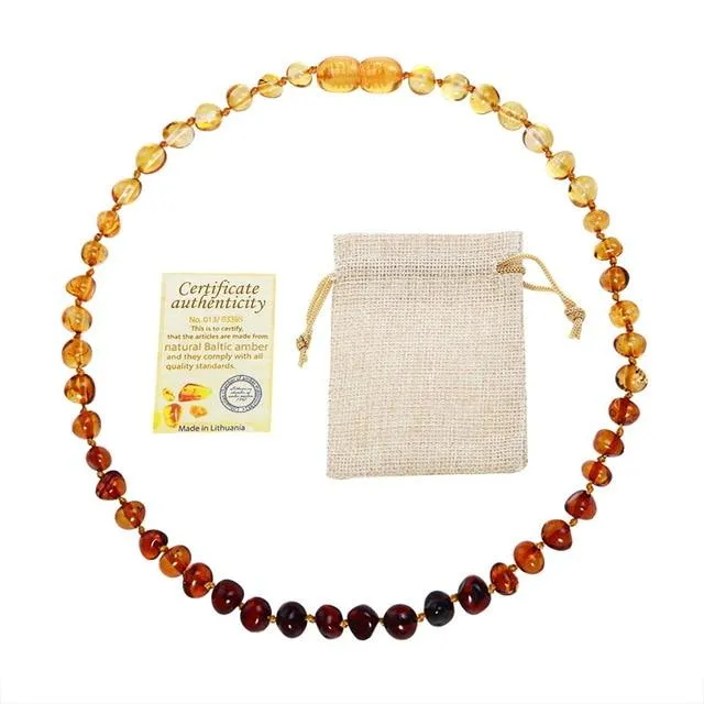 Natural Baltic Amber Stone Beaded Necklace Accessory