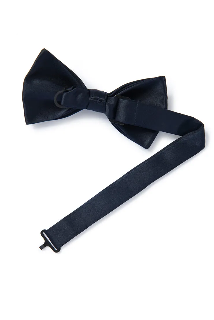 Navy Blue Satin Bow Tie