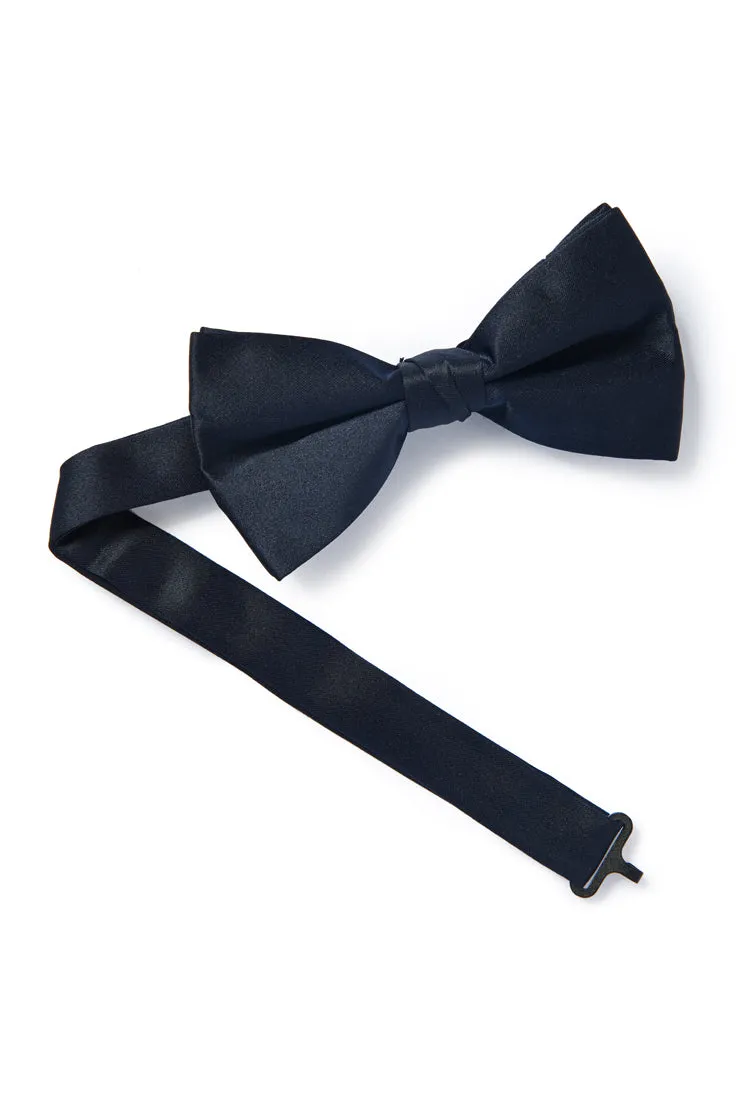 Navy Blue Satin Bow Tie