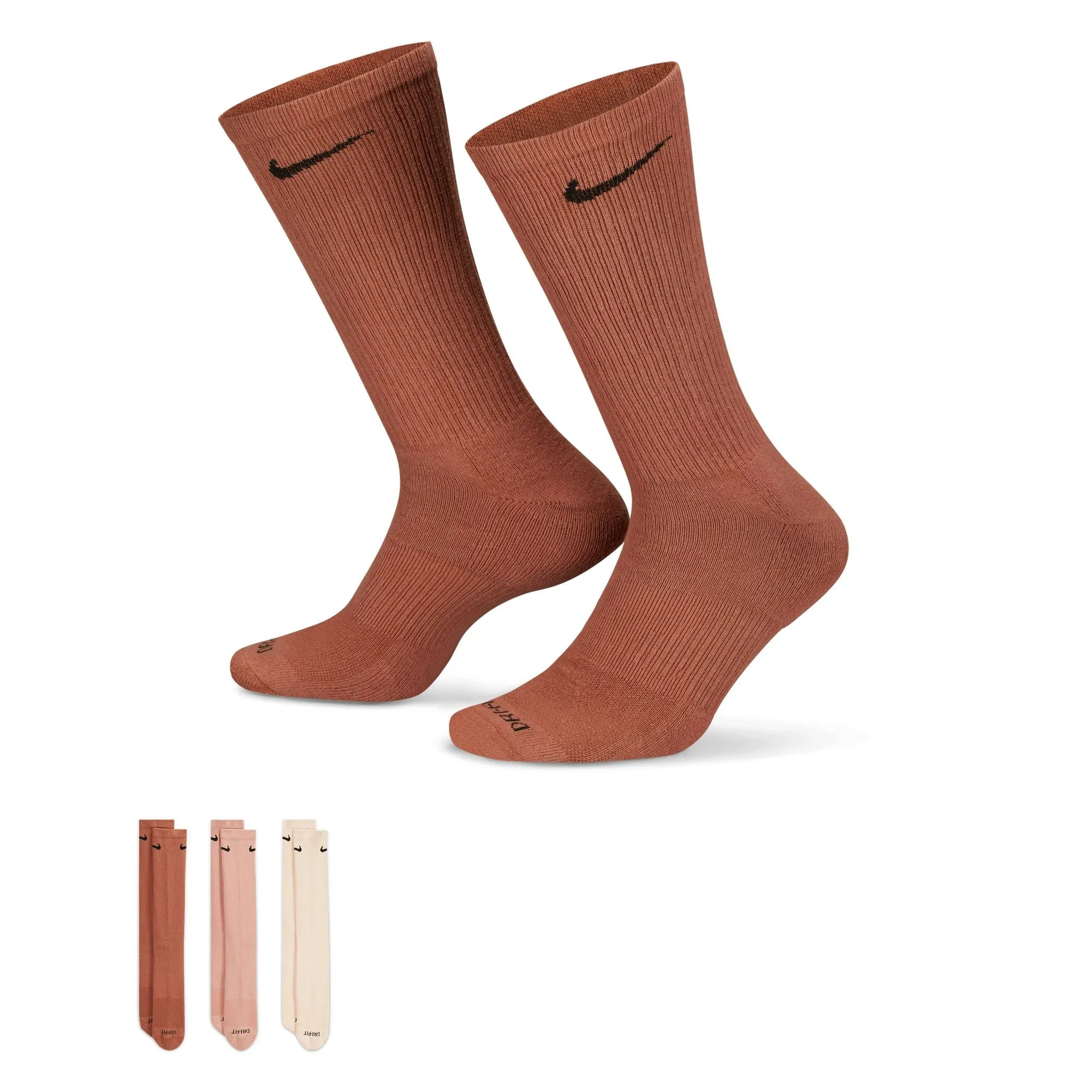 Nike Everyday Plus Cushion Crew Socks 3 Pack Dusty Pastels