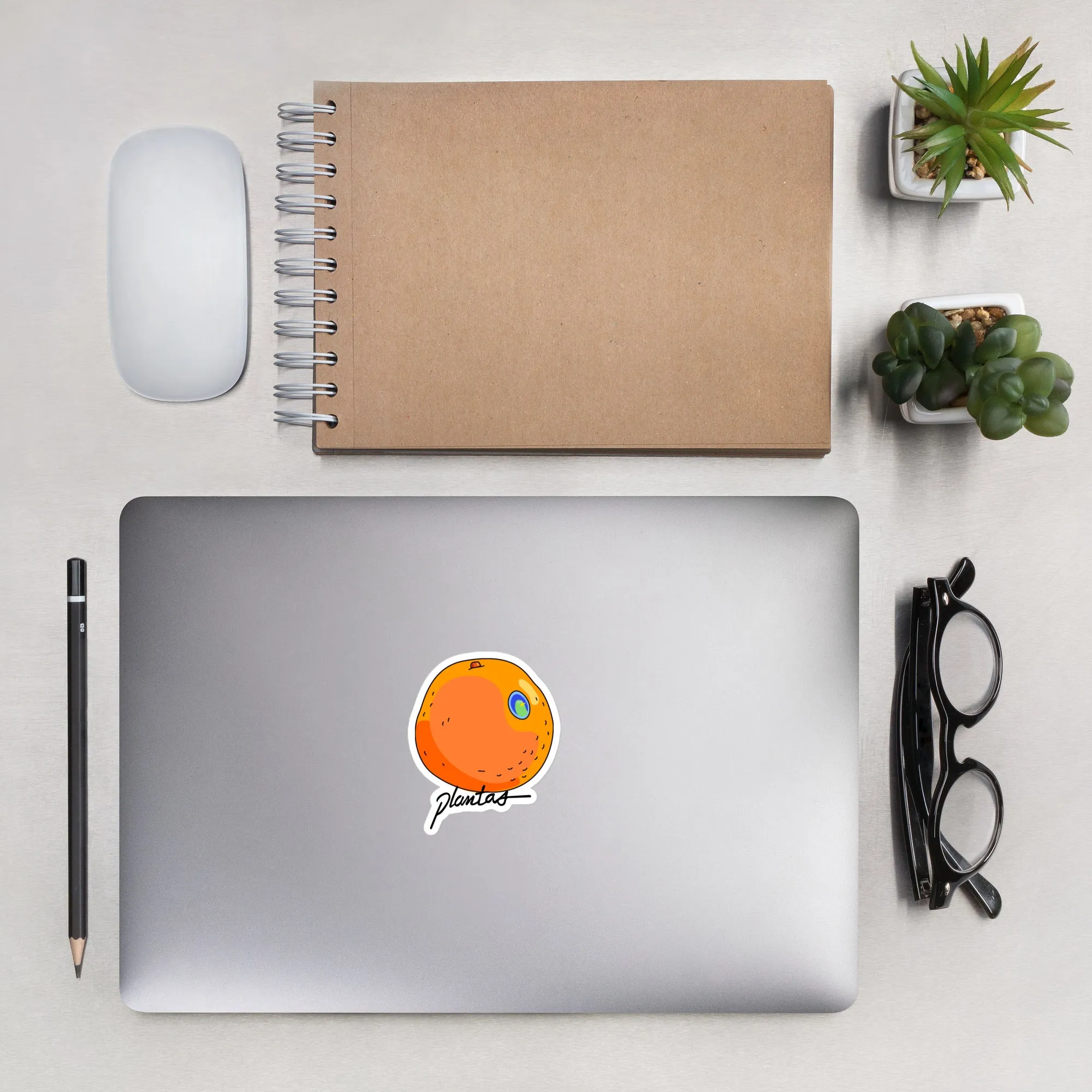 Orange bubble-free stickers