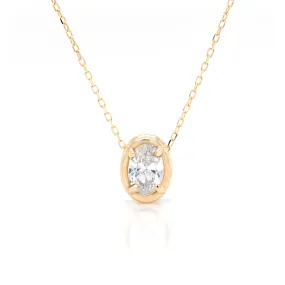 Oval Slider Necklace II | Large Diamond