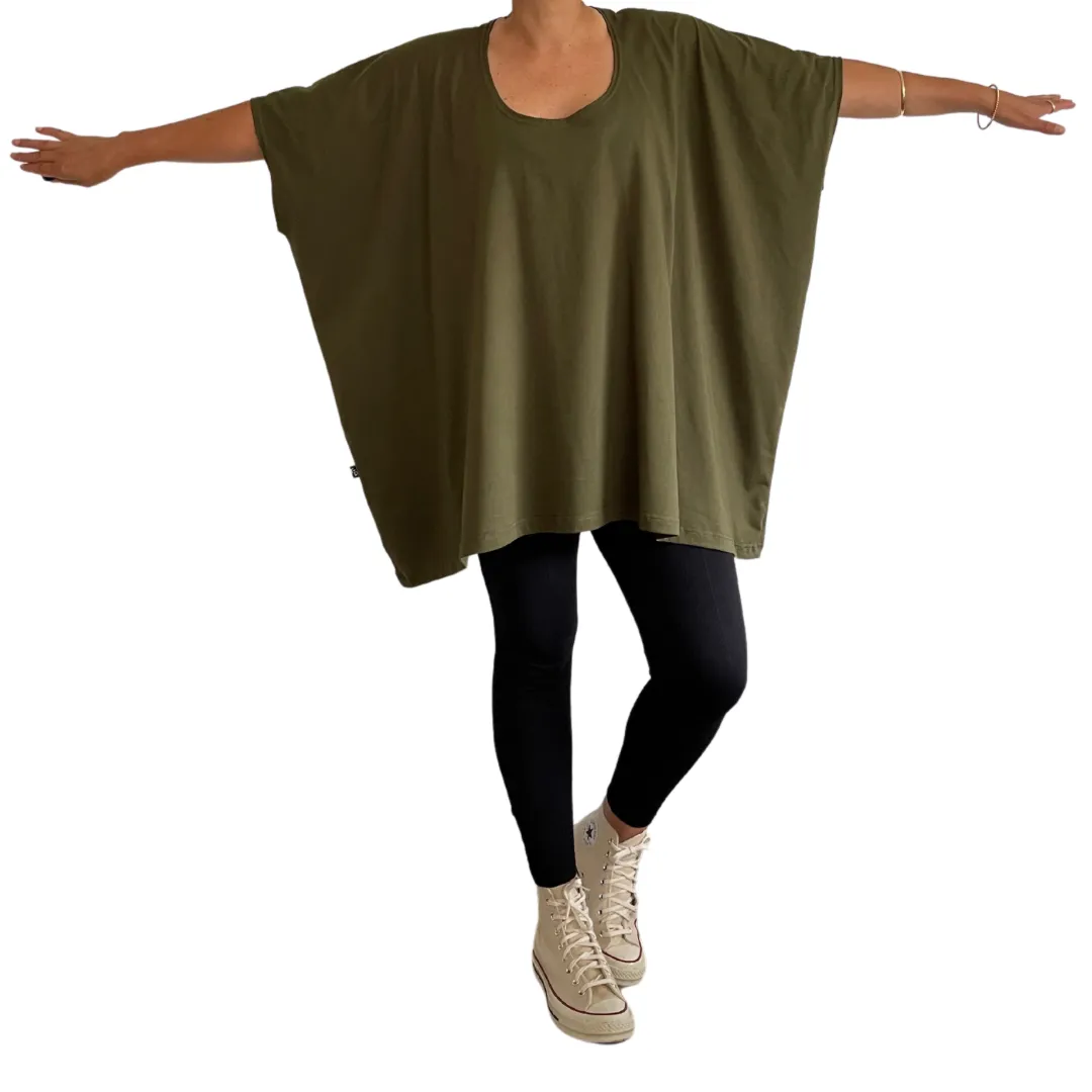 Oversized Box Tee Khaki