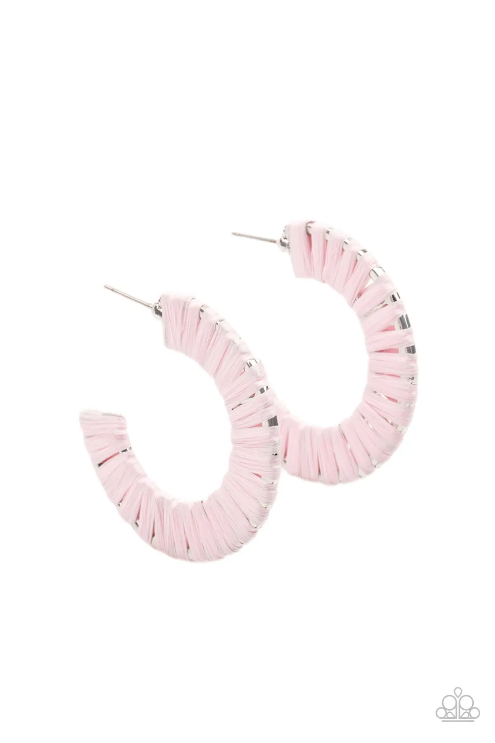 Paparazzi Earring ~ A Chance of RAINBOWS - Pink Hoops