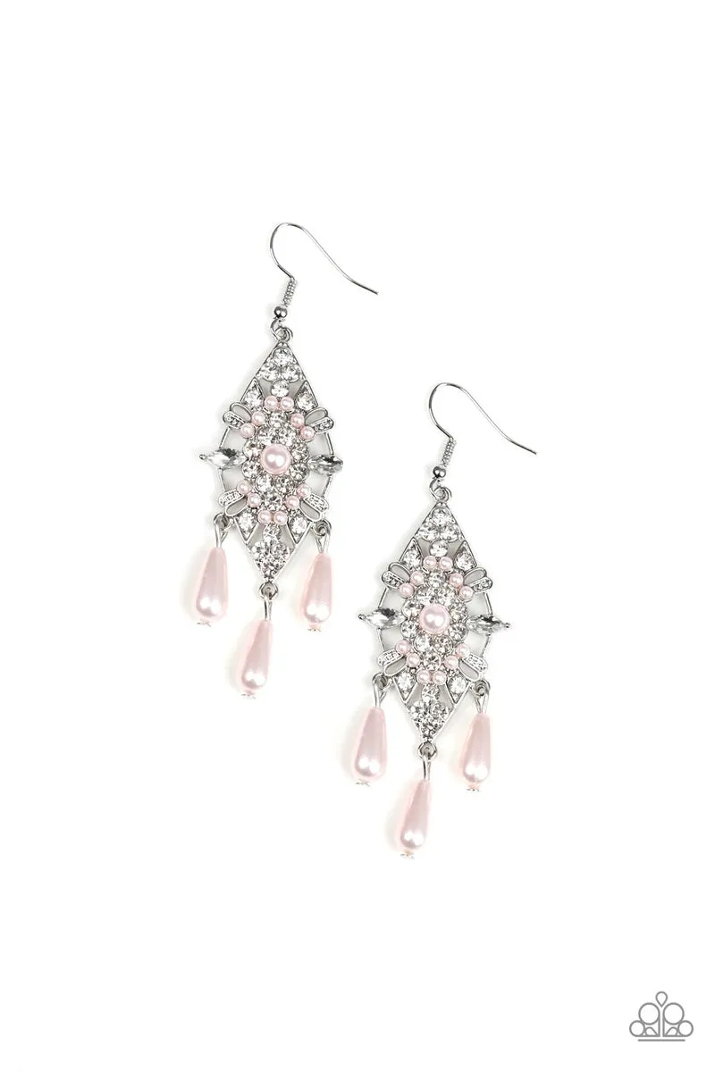 Paparazzi Majestic Mood - Pink Earrings