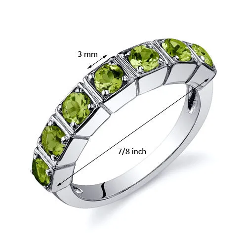 Peridot Round Cut Sterling Silver Ring Size 5