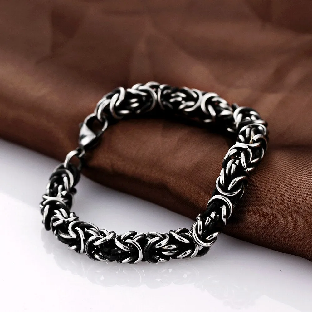 Popcorn Chain Link Stainless Steel Fashion Retro Bracelet