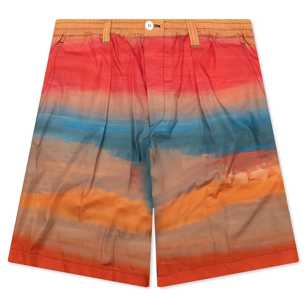 Poplin Stretch Waist Shorts - Multicolor