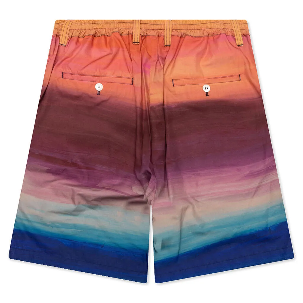 Poplin Stretch Waist Shorts - Multicolor