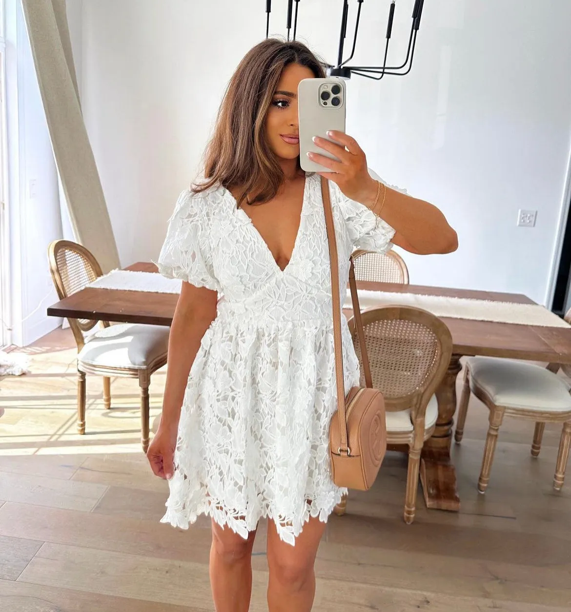 Puff Sleeve Lace Dress