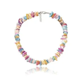 Puka Multicolor Pastel Clam Chip Choker Necklace