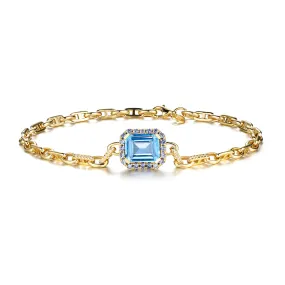 "Aqua Earth Conservation Champion" Aquamarine and Sapphire Bracelet