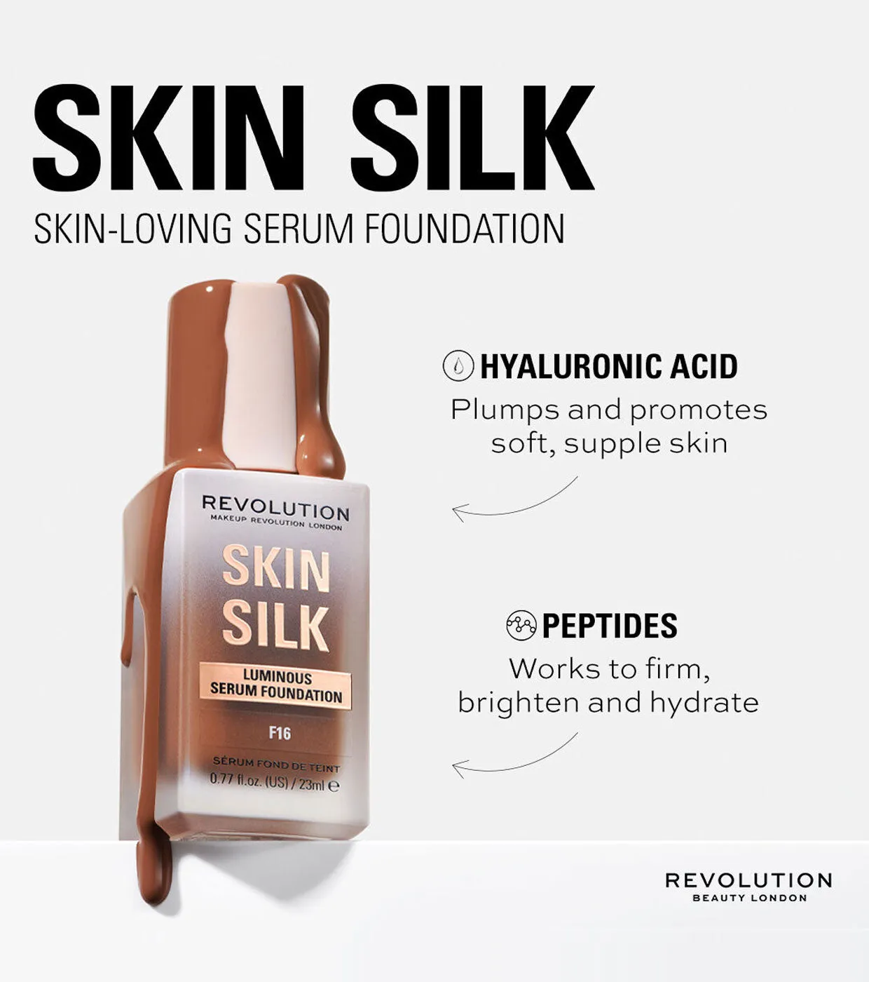 Revolution - Base de maquillaje Skin Silk Serum Foundation - F0.5