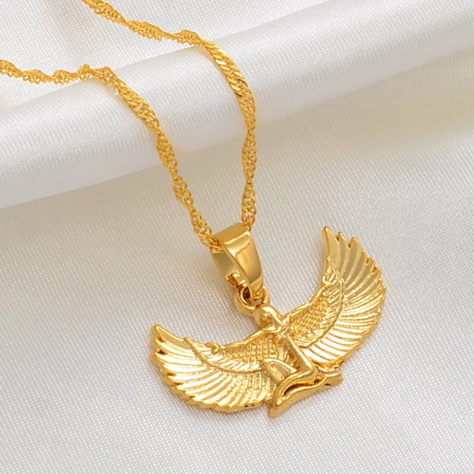 Rose Gold/Gold/Silver-Plated Egyptian Goddess Pendant Necklace