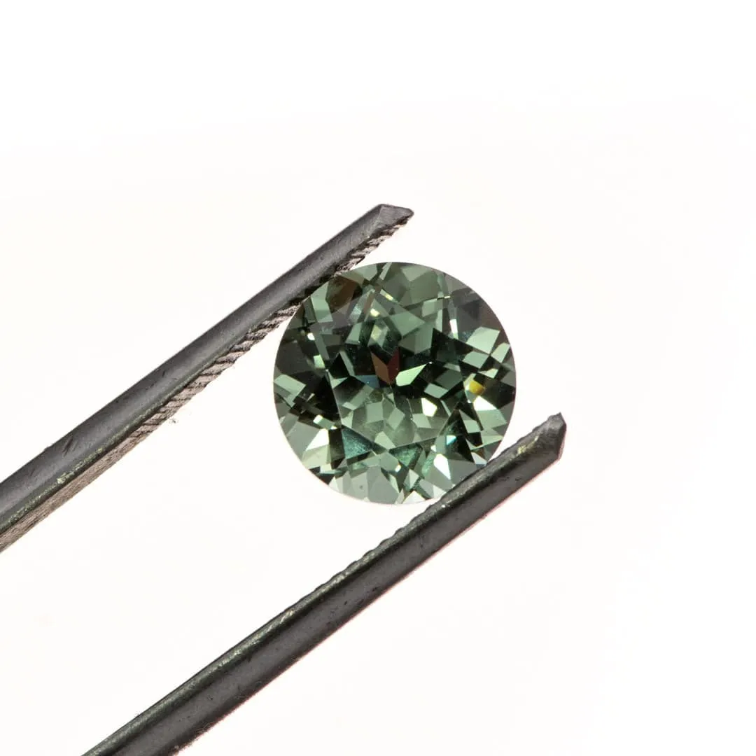 Round Cut Lab Created Green Sapphire Gemstone