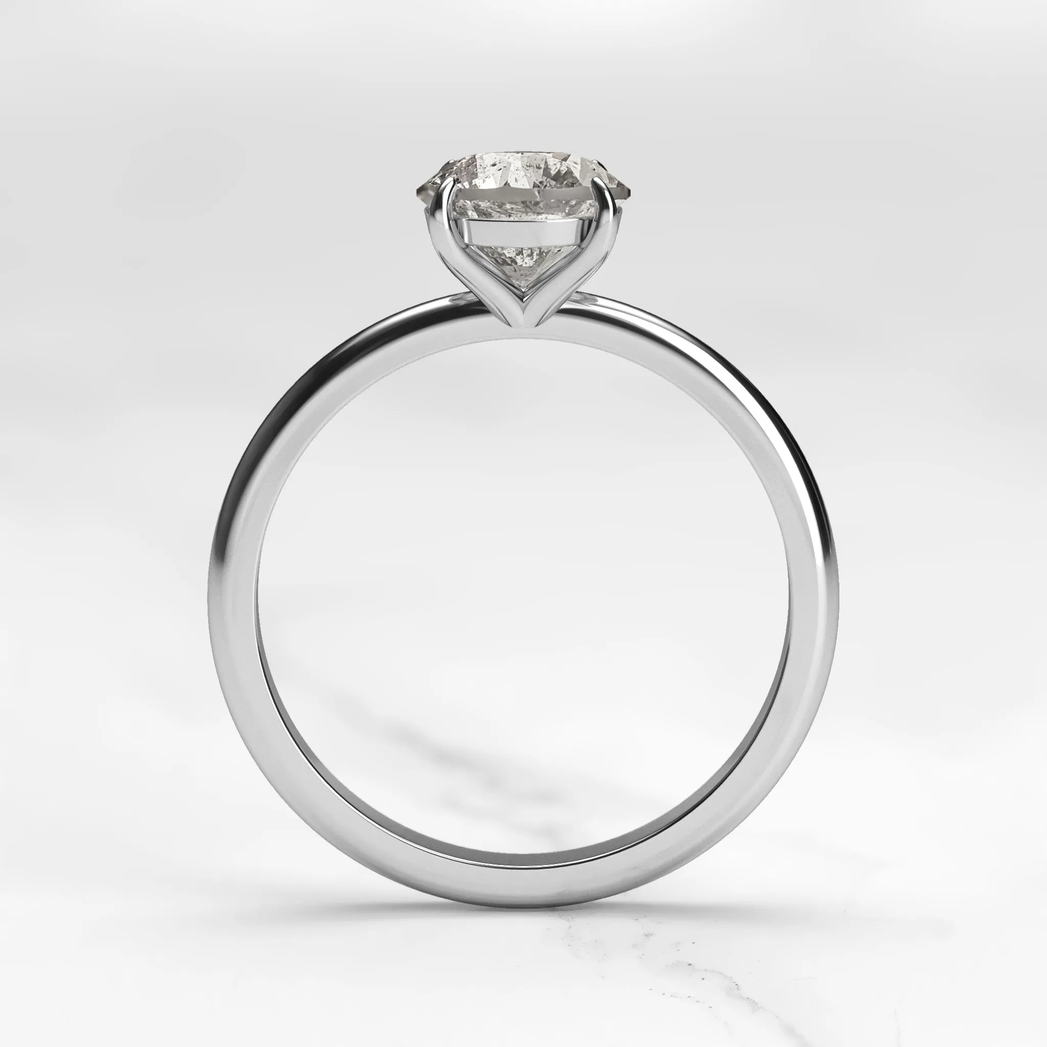 Round Solitaire Salt And Pepper Diamond Ring