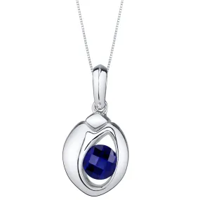 Sapphire Sterling Silver Sphere Pendant