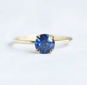 Selena Round Blue Sapphire Ring