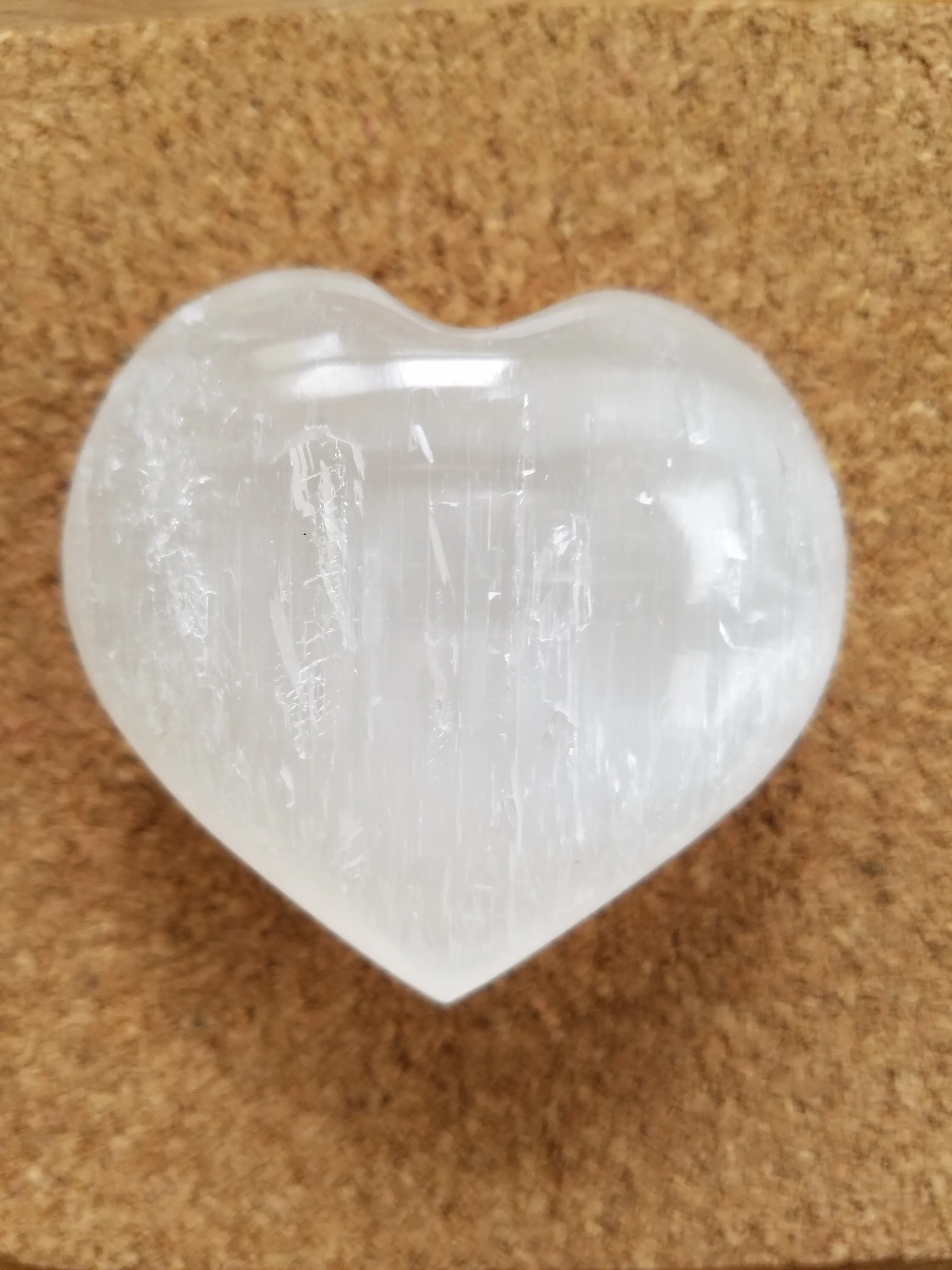 Selenite Heart Stone