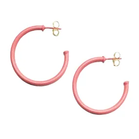 Sheila Fajl Smaller Favorite Tubular Hoop Earrings in Painted Pink