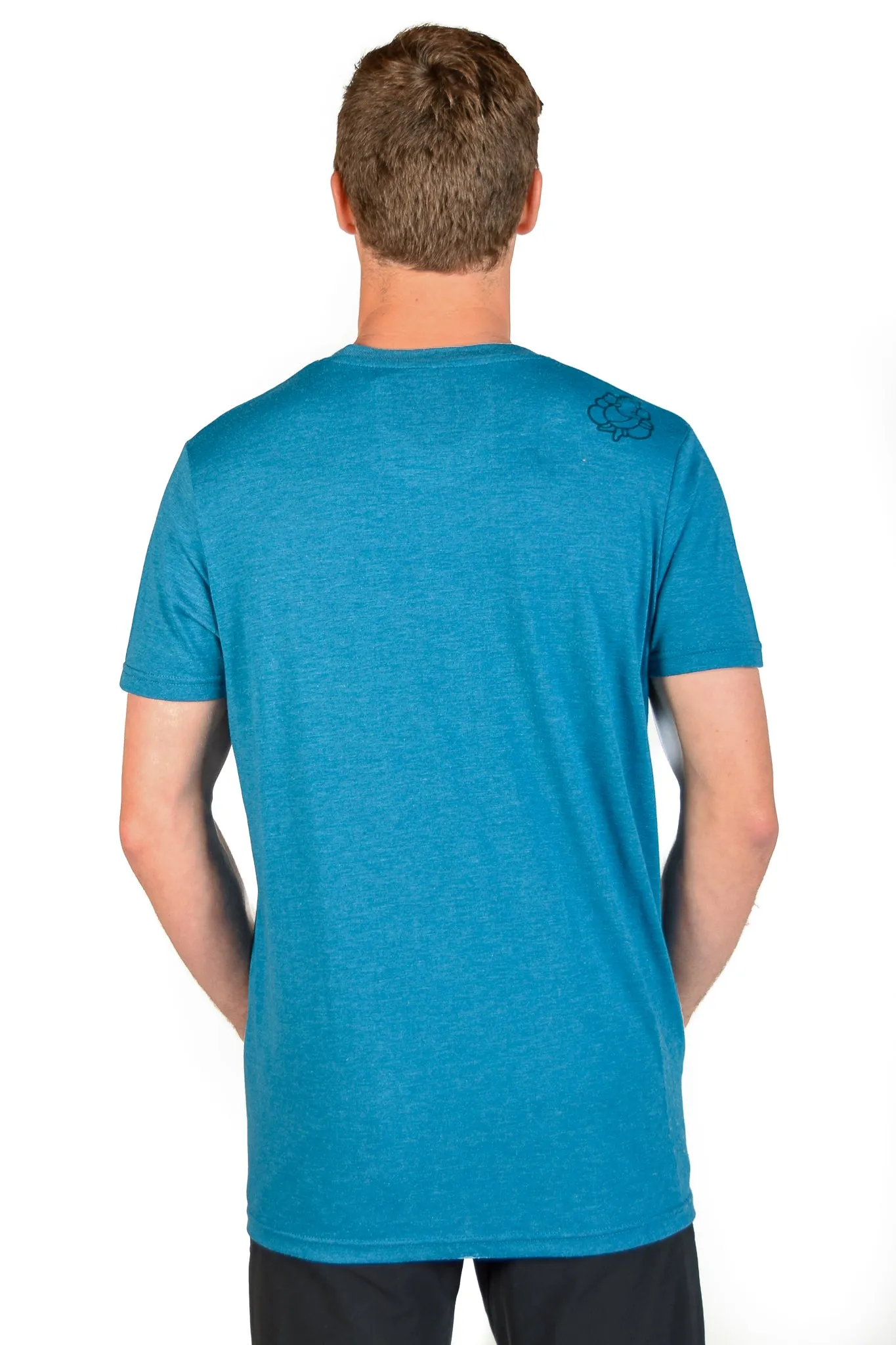 SHIFT HAPPENS ON MEN'S  LINEN BLEND CREW NECK