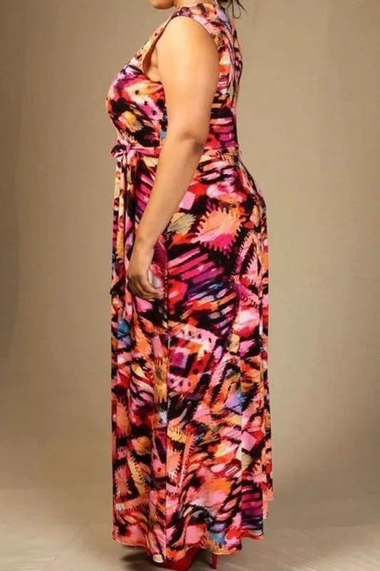 Sleeveless Wrap Maxi Dress