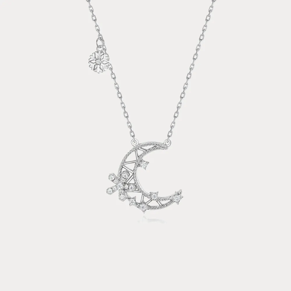 Snowflake Moon Necklace