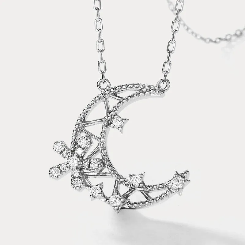 Snowflake Moon Necklace