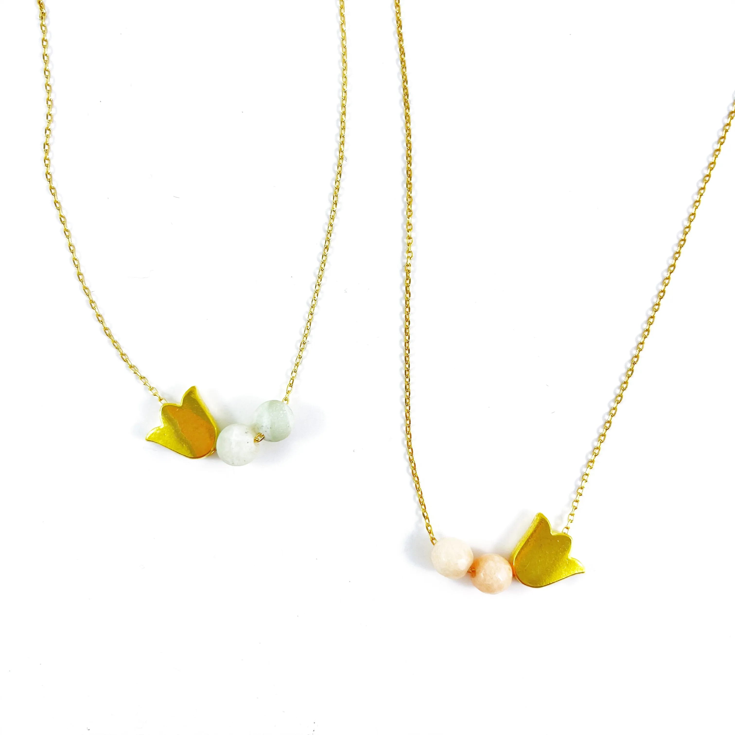 “Springtime in Holland” Tulip / Gemstone Necklace