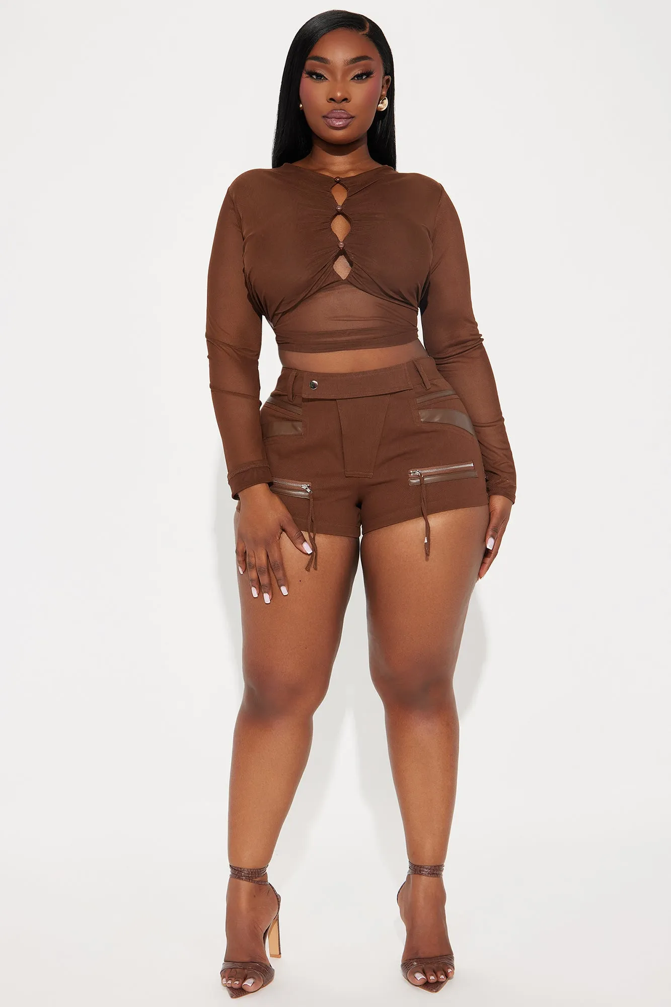 Take Me To Nashville Micro Booty Short - Chocolate