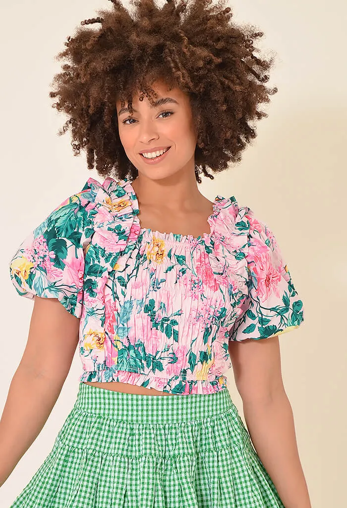 Tandy Puff Sleeve Top-Garden Club