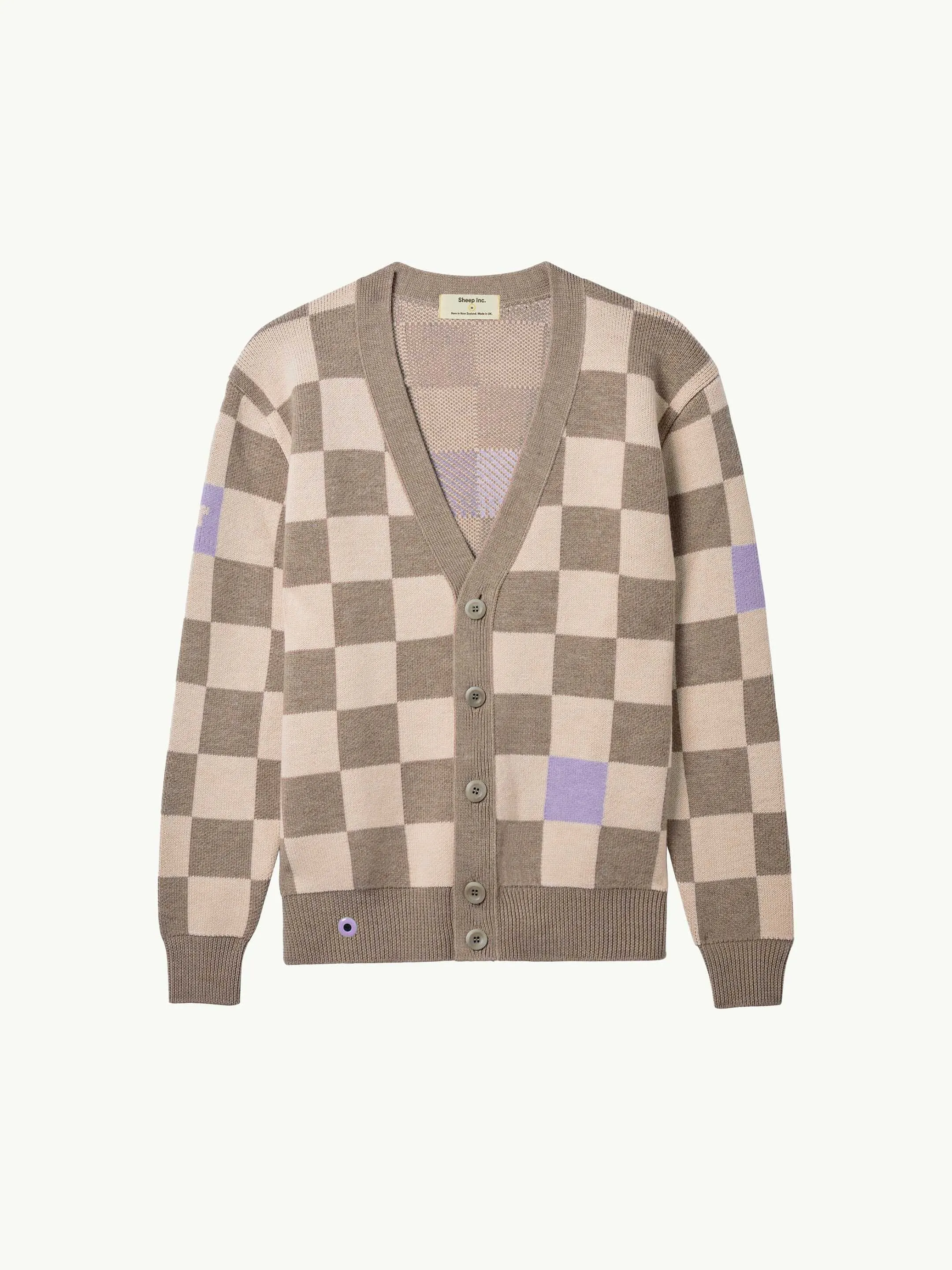 The Checkmate Cardigan - Fawn Brown