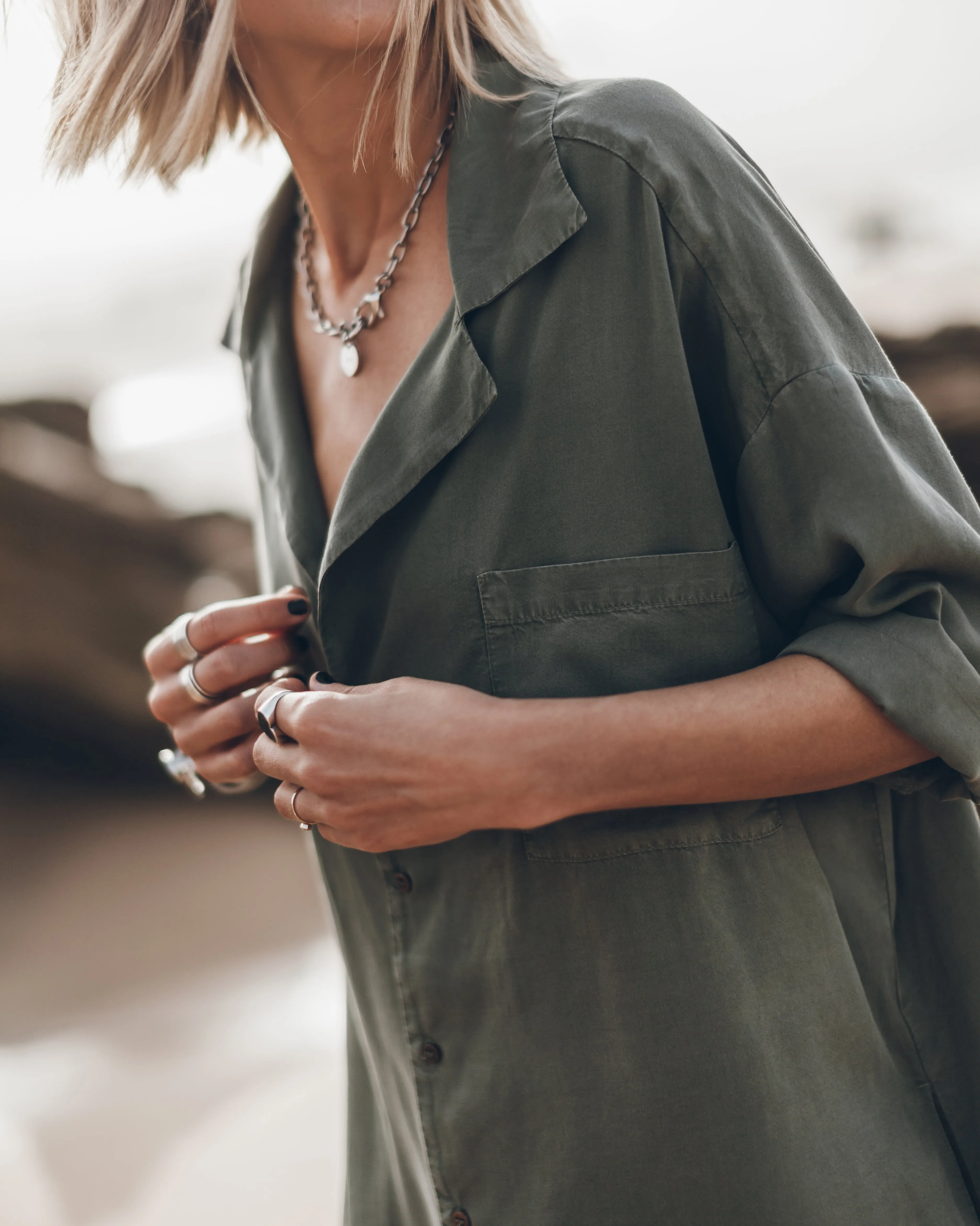 The Green Shirt Dress