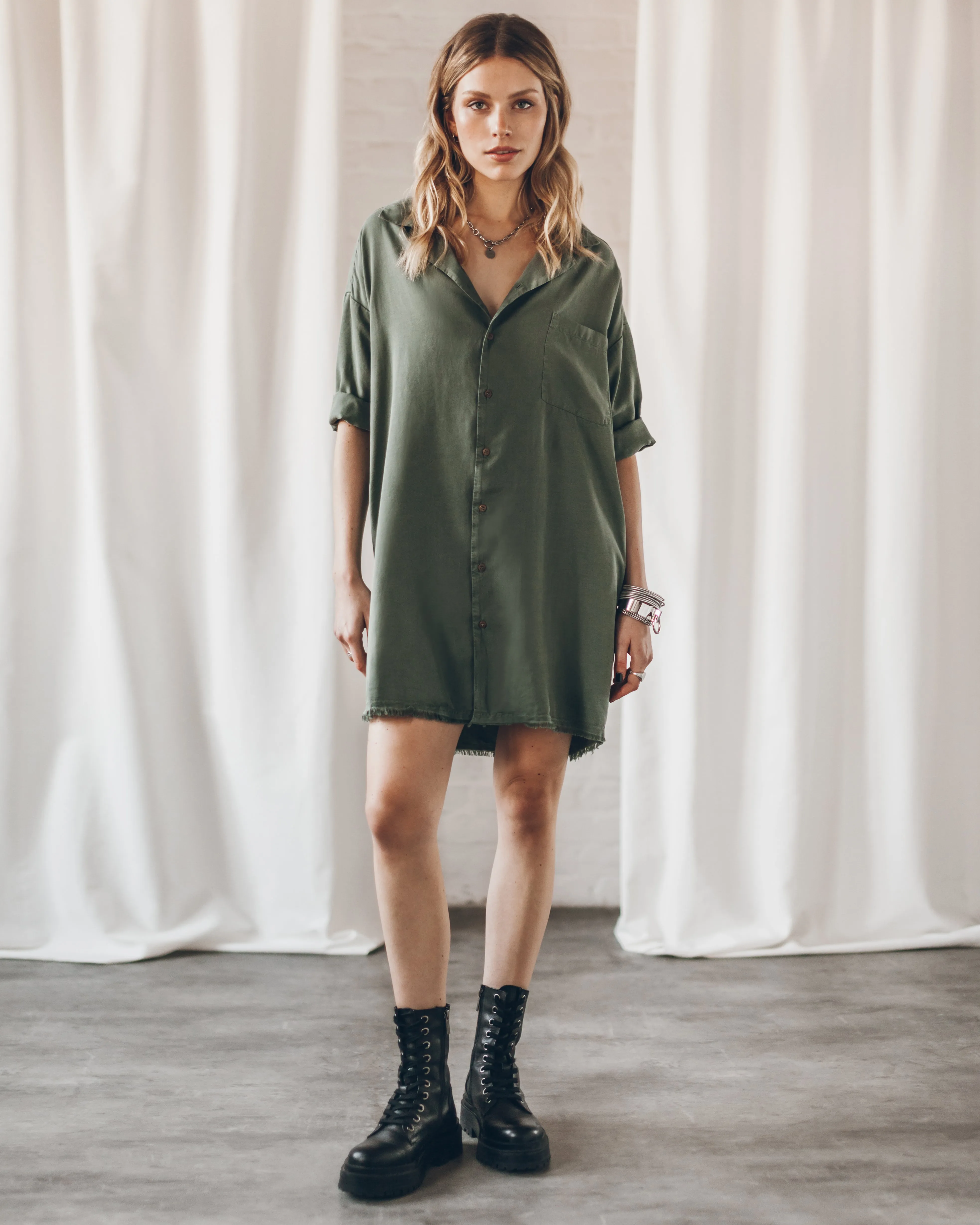 The Green Shirt Dress