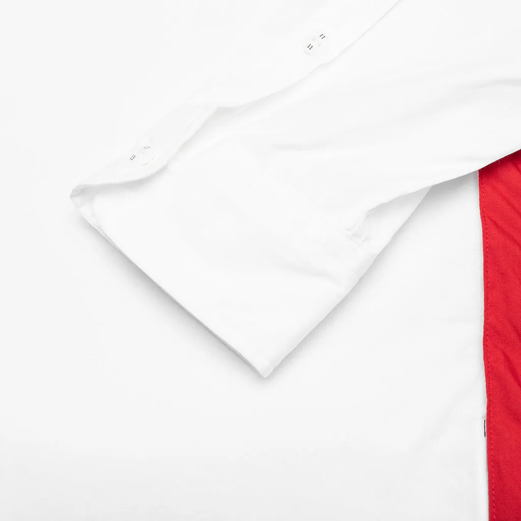 Tie Shirt LS - White/Red