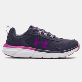 Under Armour Tempered Steel/Pink Fog/Strobe Assert 9 Youth Sneaker