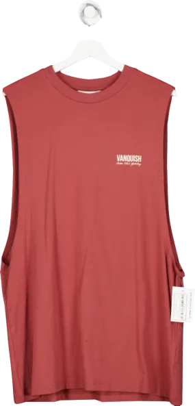 Vanquish Red Oversized Sleeveless T Shirt UK L