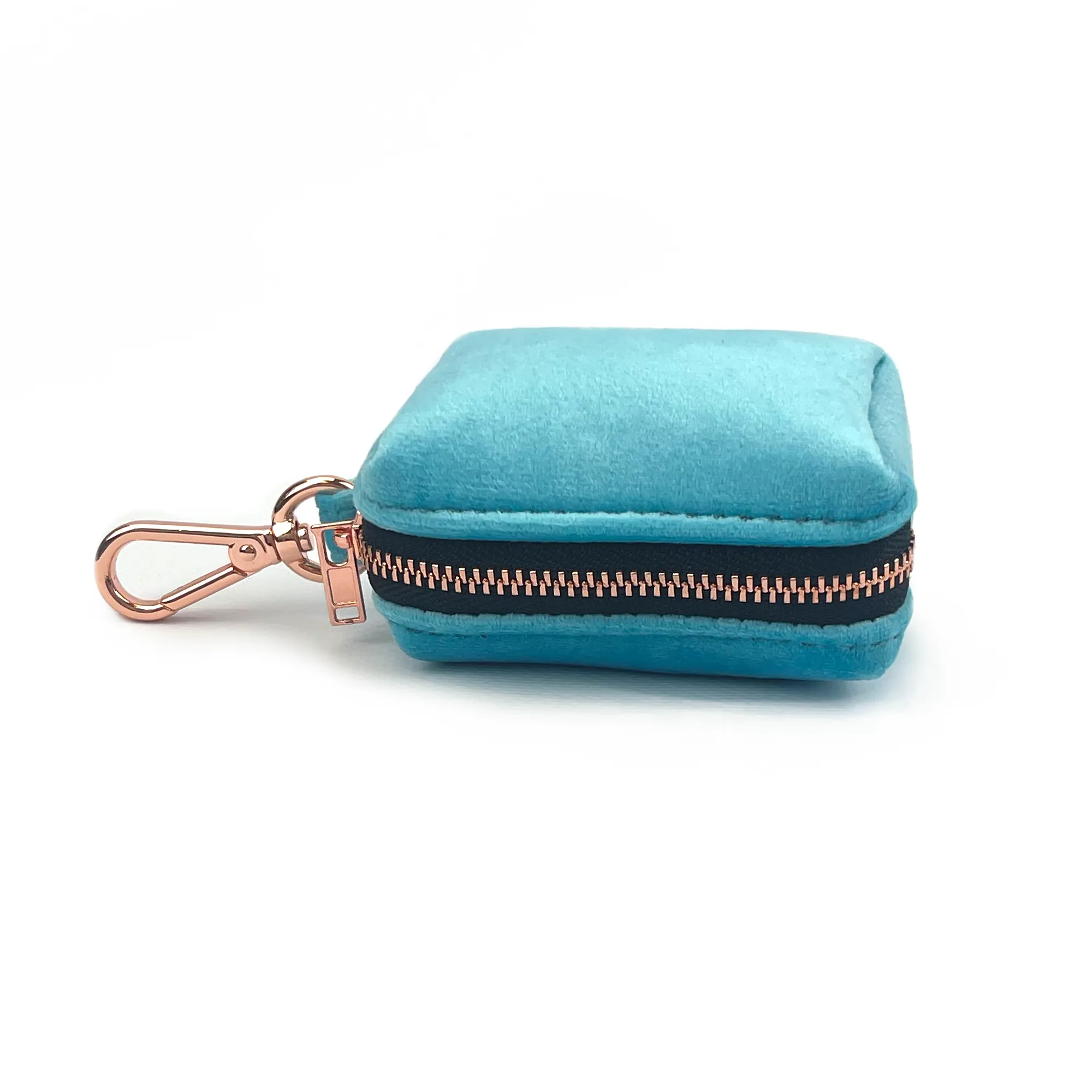 Velvet Poop Bag Holder // Caribbean Blue