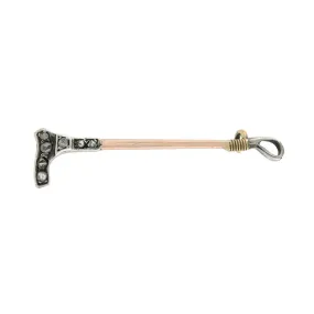 Victorian Sterling/10kt Rose Cut Diamond Riding Crop Pin