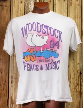 Vintage Woodstock '94 Concert T Shirt 1994 White XL