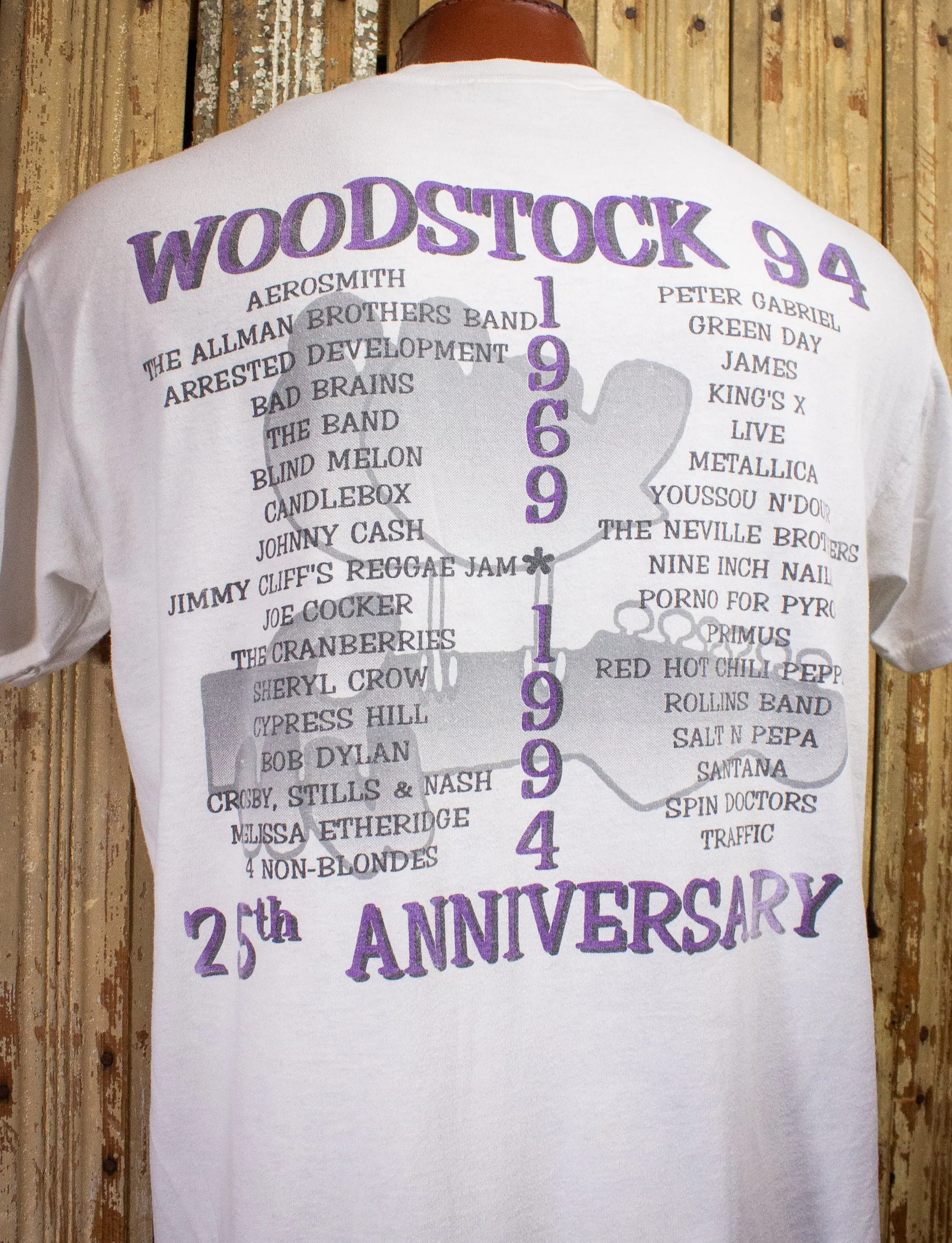 Vintage Woodstock '94 Concert T Shirt 1994 White XL