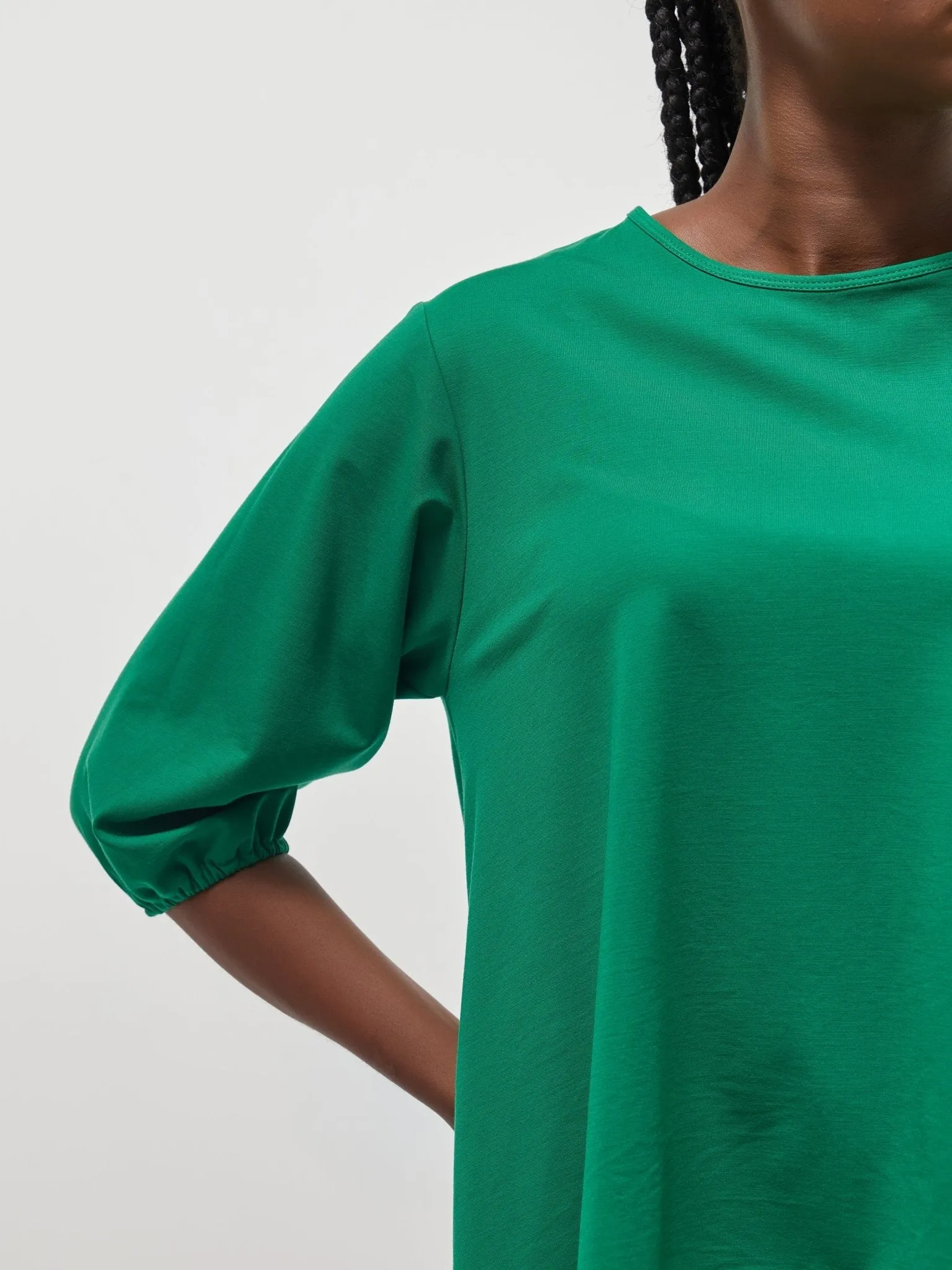 Vivo Basic Nalia High Low Jersey Top - Green