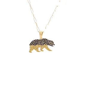 WD1267 Large Golden Bear Pendant