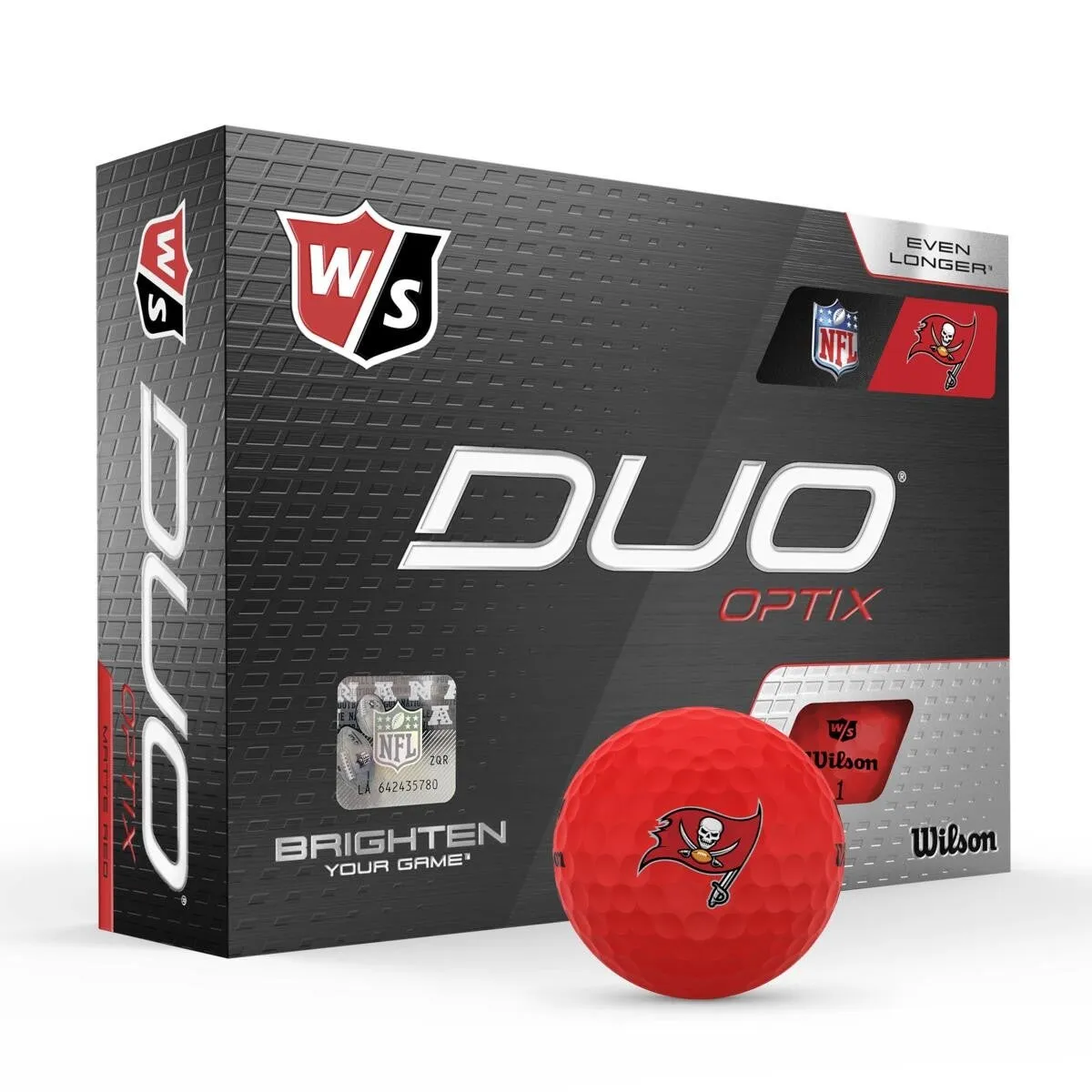 Wilson Staff Duo Optix NFL Team Licensed Golf Balls - Matte Red