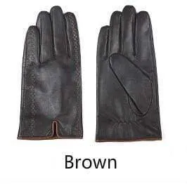 Winter Men's Genuine Leather Gloves  New Brand Touch Screen Gloves Fashion Warm Black Gloves Goatskin Mittens GSM012